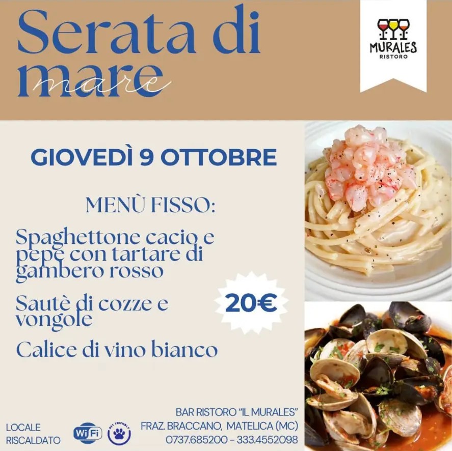 Locandina della serata di mare