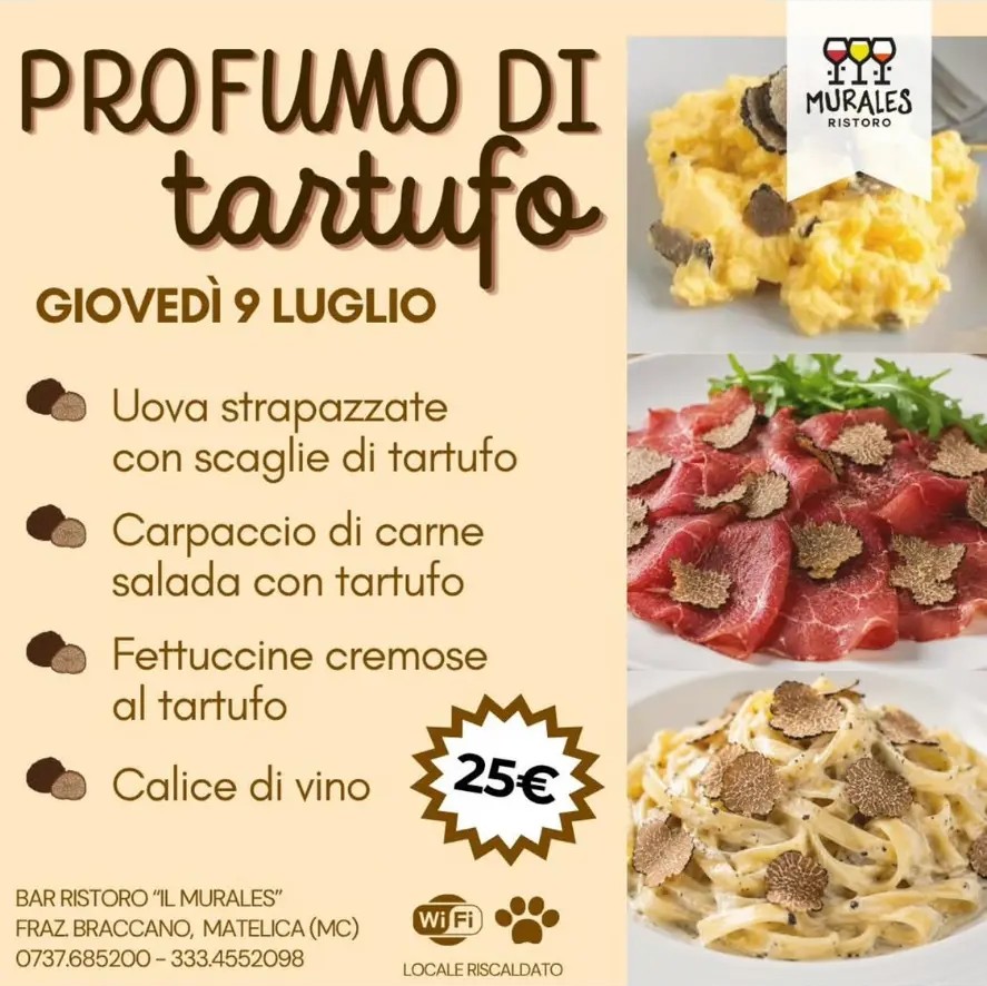 Locandina della serata profumo di tartufo