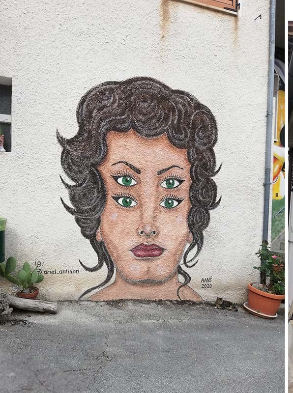 Murale dipinto sulle case di Braccano di Matelica 4